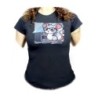 CAMISETA NEGRA MUJER raton informatico profesion reparador electricista oferta personalizada