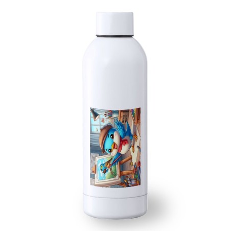 BIDON 500 ML ACERO INOXIDABLE ruiseñor artista profesion escultor pintor mascota deporte deportivo botella senderismo