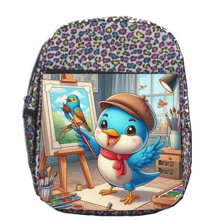 MOCHILA LUNARES ESTAMPADO ruiseñor artista profesion escultor pintor mascota escolar personalizado picnic excursión deporte