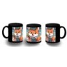 TAZA COMPLETAMENTE NEGRA zorro vendedor profesion bricolaje tienda mascota personalizada