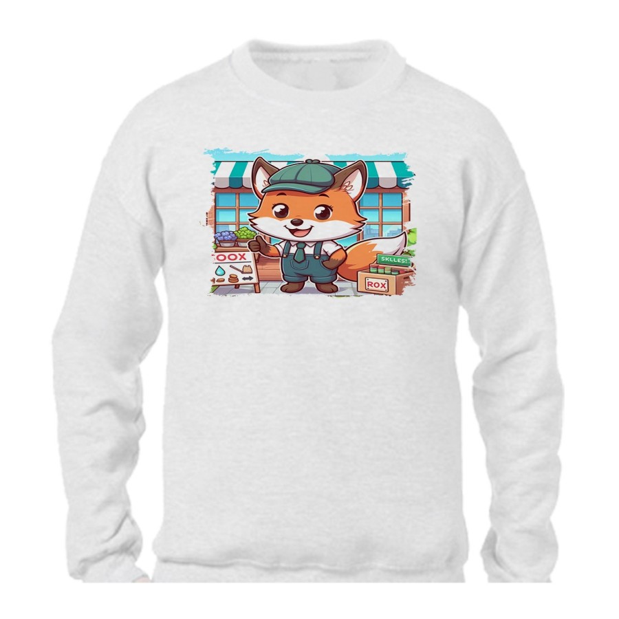 SUDADERA zorro vendedor profesion bricolaje tienda mascota personalizada