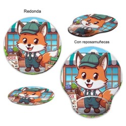 ALFOMBRILLA REDONDEADA zorro vendedor profesion bricolaje tienda mascota curva curvada reposamuñecas pc raton