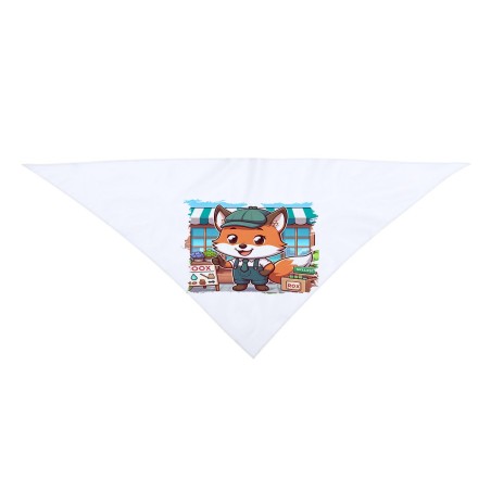 PAÑOLETA GRANDE TRIANGULAR SUAVE zorro vendedor profesion bricolaje tienda mascota moda cuello fiestas