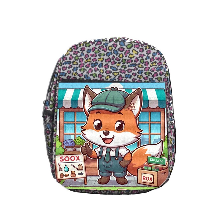 MOCHILA LUNARES ESTAMPADO zorro vendedor profesion bricolaje tienda mascota escolar personalizado picnic excursión deporte