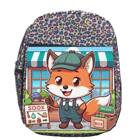 MOCHILA LUNARES ESTAMPADO zorro vendedor profesion bricolaje tienda mascota escolar personalizado picnic excursión deporte