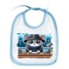 BABERO COLORES gato detective profesion espia mascota animal personalizado bebe