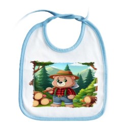 BABERO COLORES oso leñador profesion tala talador bosque personalizado bebe