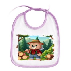 BABERO COLORES oso leñador profesion tala talador bosque personalizado bebe