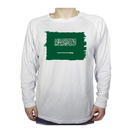 CAMISETA MANGA LARGA bandera arabia saudí pais gobierno arabe personalizada