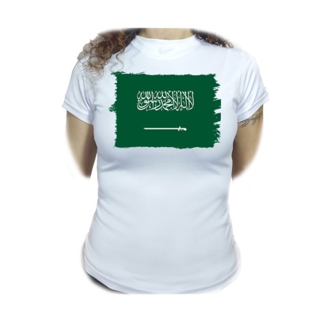 CAMISETA MUJER bandera arabia saudí pais gobierno arabe moda personalizada