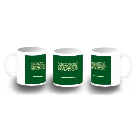 TAZA FOTOLUMINISCENTE bandera arabia saudí pais gobierno arabe BRILLA OSCURIDAD