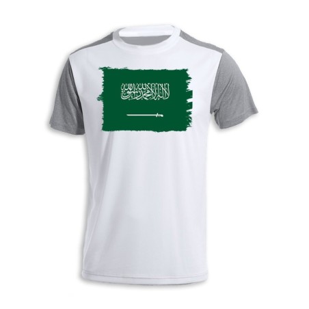 CAMISETA DISEÑO BICOLOR bandera arabia saudí pais gobierno arabe personalizada