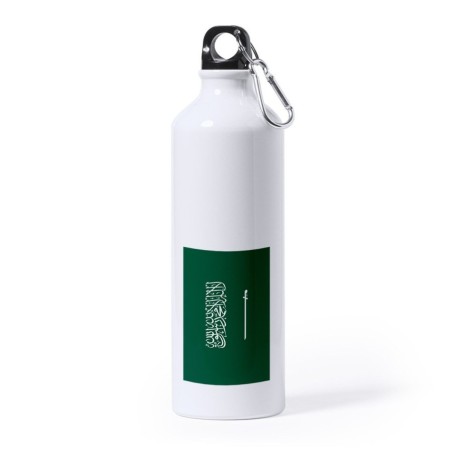 BIDON GRANDE 800 ML ACERO INOXIDABLE bandera arabia saudí pais gobierno arabe deporte deportivo mosqueton botella