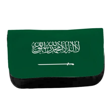 ESTUCHE NECESER DE LONA bandera arabia saudí pais gobierno arabe unisex negro bolsa aseo multiusos