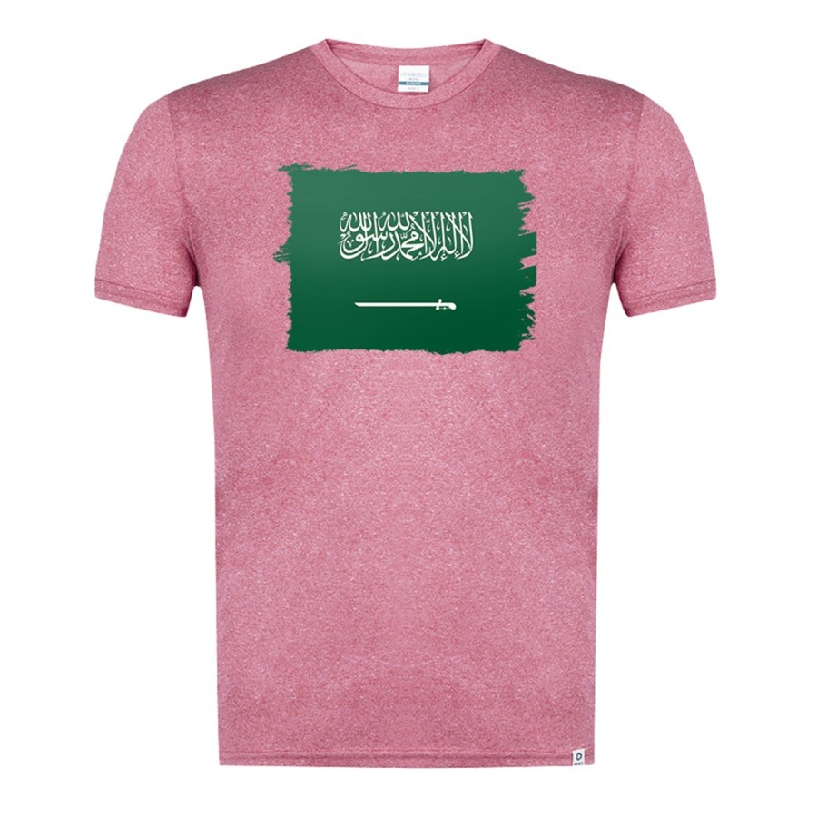 CAMISETA ROJA MEZCLA bandera arabia saudí pais gobierno arabe moda verano tshirt