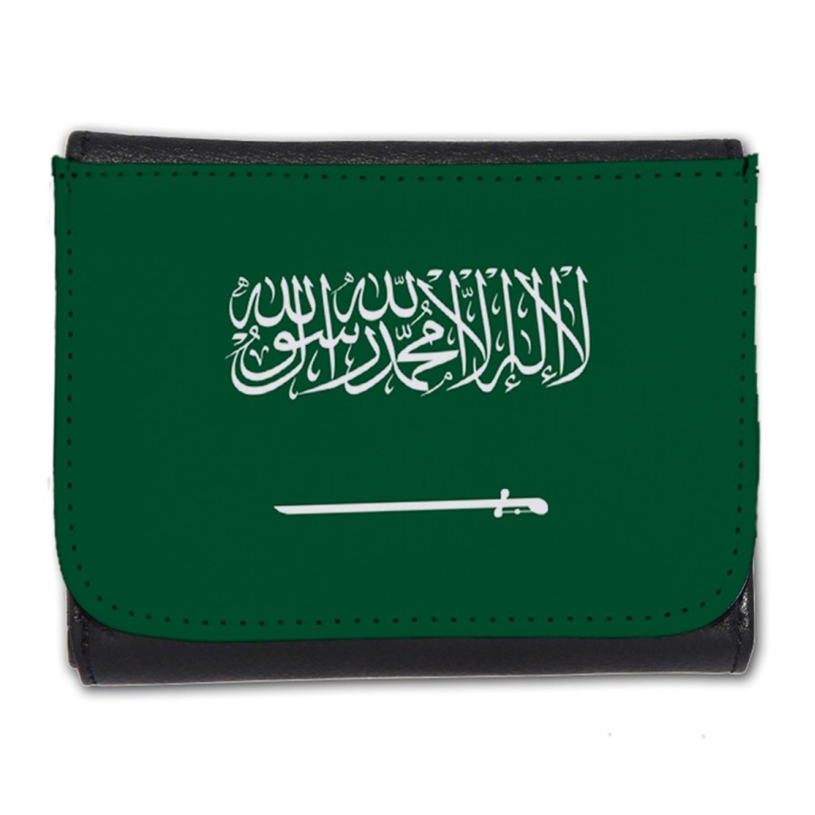 BILLETERA BILLETERO bandera arabia saudí pais gobierno arabe hombre caballero negro monedero