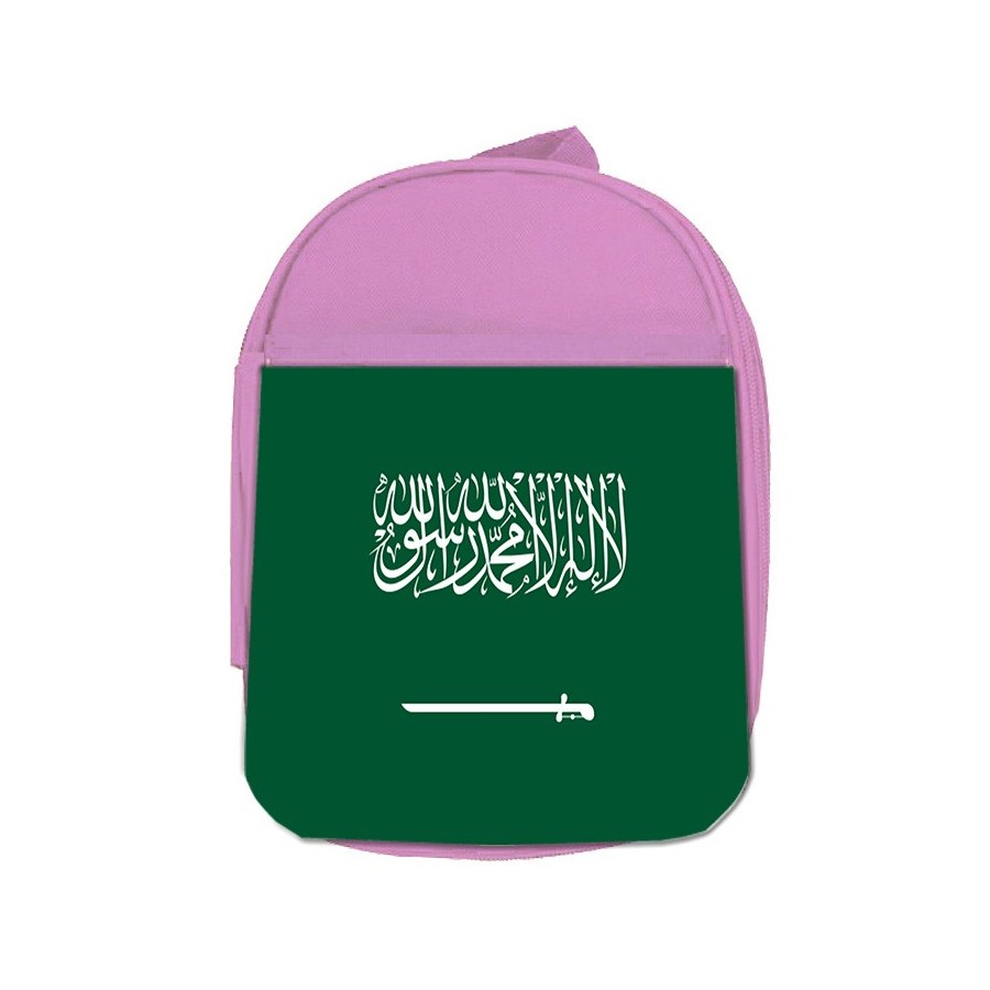 MOCHILA ROSA bandera arabia saudí pais gobierno arabe escolar personalizado picnic excursión deporte