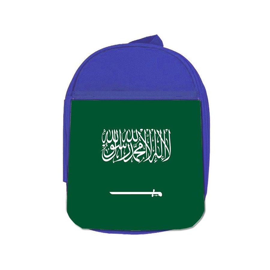 MOCHILA AZUL bandera arabia saudí pais gobierno arabe escolar personalizado picnic excursión deporte