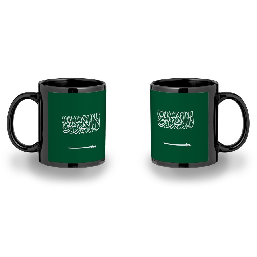 TAZA COLOR RECUADRO bandera arabia saudí pais gobierno arabe color mug jarra cerveza te infusión