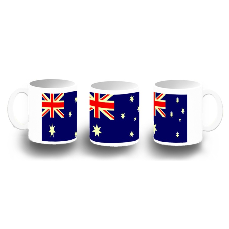 TAZA FOTOLUMINISCENTE bandera australia pais gobierno australiano BRILLA OSCURIDAD