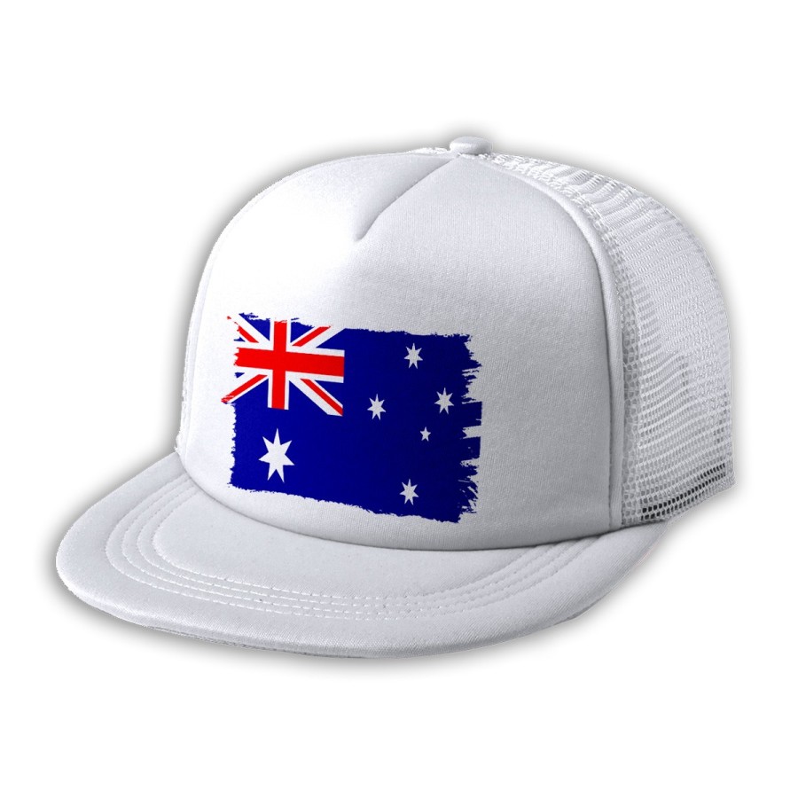 GORRA 5 PANELES REDECILLA TRASERA bandera australia pais gobierno australiano estilo rapero