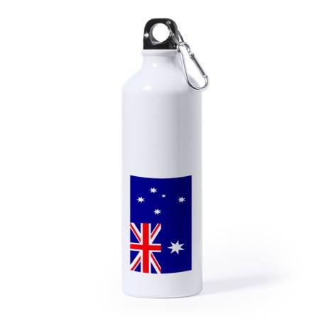 BIDON GRANDE 800 ML ACERO INOXIDABLE bandera australia pais gobierno australiano deporte deportivo mosqueton botella