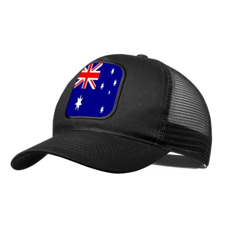 GORRA NEGRA CON REJILLA bandera australia pais gobierno australiano moda deporte