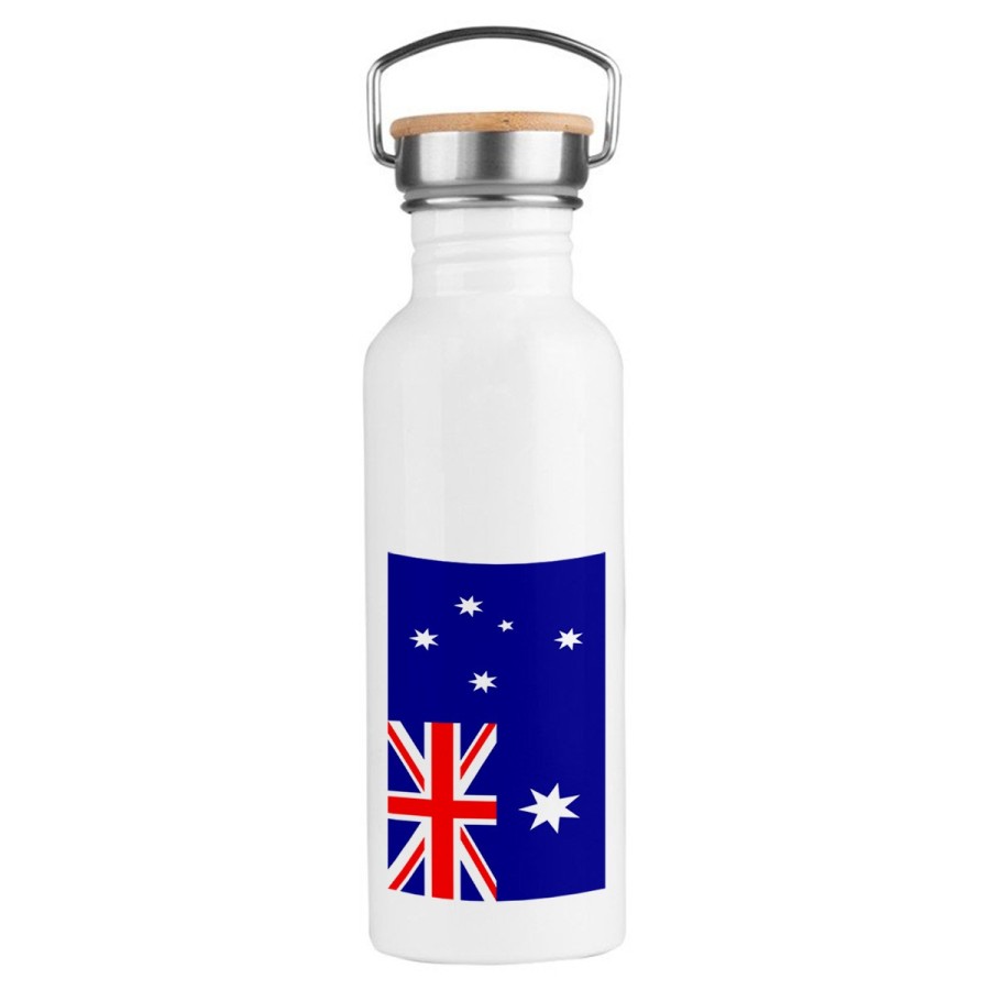 BIDON 750 ML ACERO INOXIDABLE ESTILO RETRO bandera australia pais gobierno australiano deporte deportivo botella