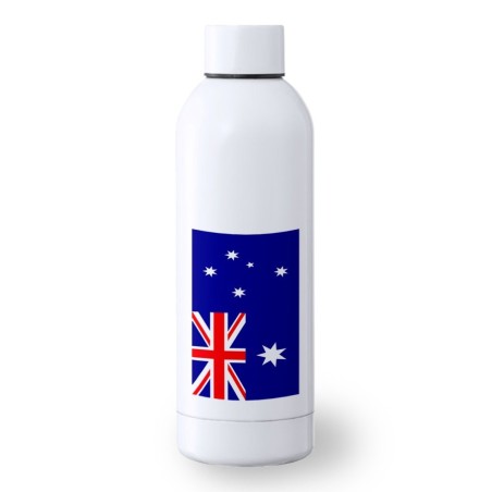 BIDON 500 ML ACERO INOXIDABLE bandera australia pais gobierno australiano deporte deportivo botella senderismo