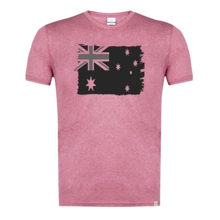 CAMISETA ROJA MEZCLA CON IMAGEN EN TONALIDADES NEGRAS bandera australia pais gobierno australiano tshirt