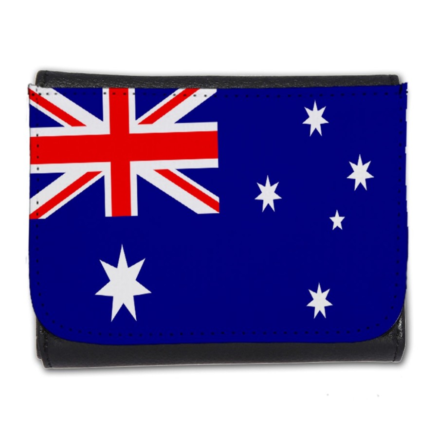 BILLETERA BILLETERO bandera australia pais gobierno australiano hombre caballero negro monedero