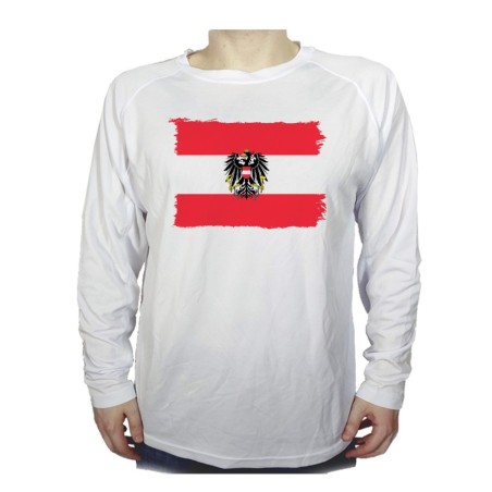 CAMISETA MANGA LARGA bandera austria pais gobierno escudo personalizada