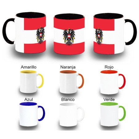 TAZA COLORES bandera austria pais gobierno escudo color personalizada