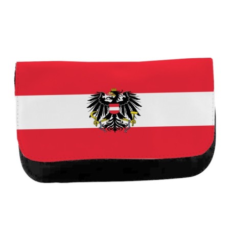 ESTUCHE NECESER DE LONA bandera austria pais gobierno escudo unisex negro bolsa aseo multiusos