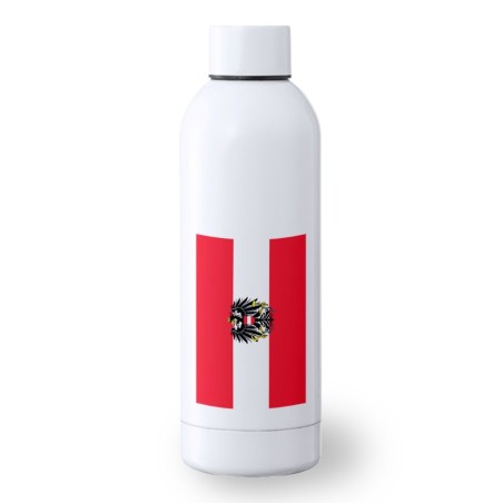 BIDON 500 ML ACERO INOXIDABLE bandera austria pais gobierno escudo deporte deportivo botella senderismo