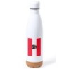 BIDON 750 ML ACERO INOXIDABLE ADORNO DE CORCHO bandera austria pais gobierno escudo tapon botella