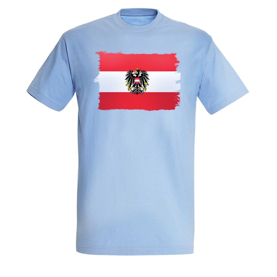 CAMISETA AZUL CIELO bandera austria pais gobierno escudo moda verano personalizada