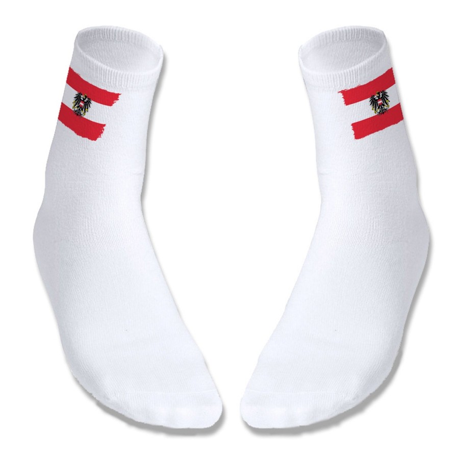 PAR DE CALCETINES SUAVES TALLA S-M bandera austria pais gobierno escudo deportivos moda poliester