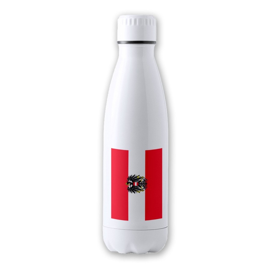 BIDON TÉRMICO AISLANTE 700 ML ACERO INOXIDABLE bandera austria pais gobierno escudo botella termo deportivo