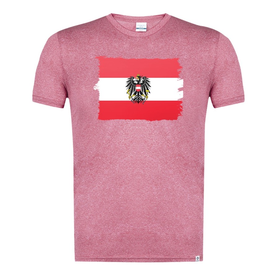 CAMISETA ROJA MEZCLA bandera austria pais gobierno escudo moda verano tshirt