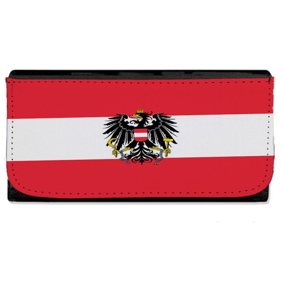 BILLETERA BILLETERO bandera austria pais gobierno escudo mujer señora negro monedero