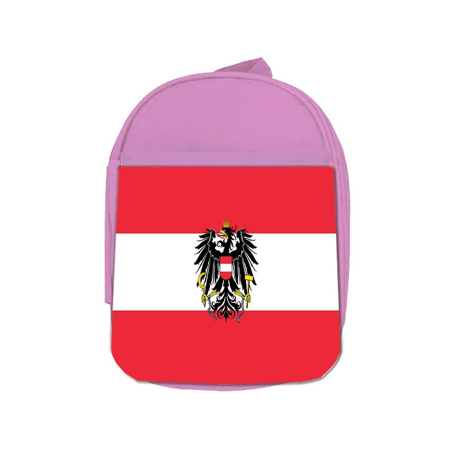 MOCHILA ROSA bandera austria pais gobierno escudo escolar personalizado picnic excursión deporte