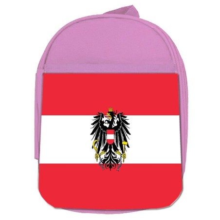 MOCHILA ROSA bandera austria pais gobierno escudo escolar personalizado picnic excursión deporte