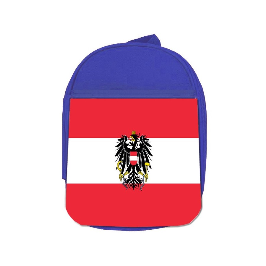 MOCHILA AZUL bandera austria pais gobierno escudo escolar personalizado picnic excursión deporte