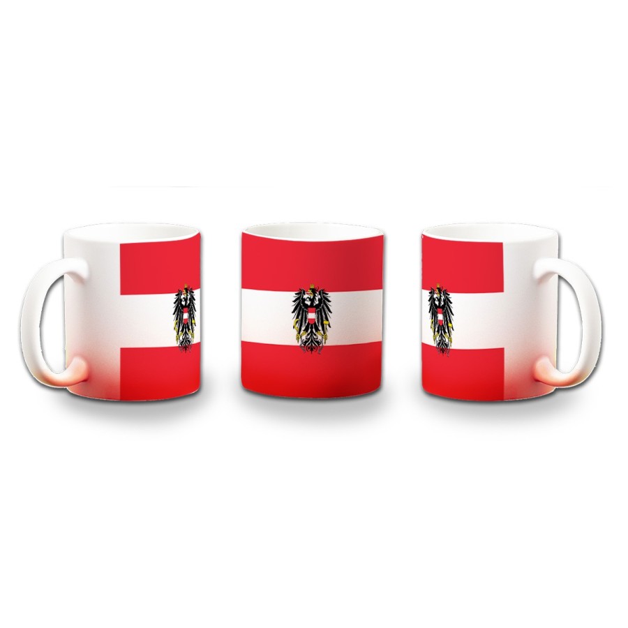 TAZA CON DEGRADADO bandera austria pais gobierno escudo color personalizada