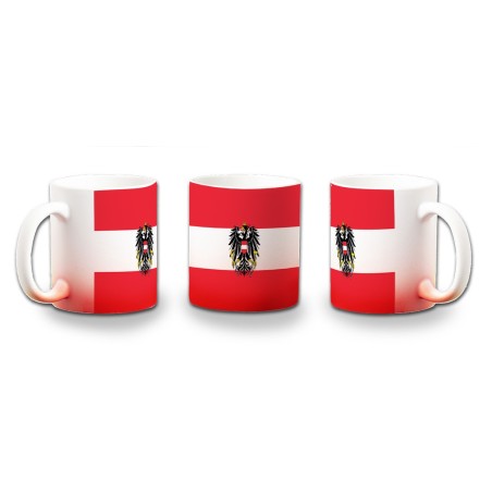 TAZA CON DEGRADADO bandera austria pais gobierno escudo color personalizada