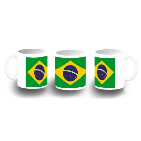 TAZA FOTOLUMINISCENTE bandera brasil pais gobierno brasileño BRILLA OSCURIDAD