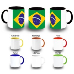 TAZA COLORES bandera brasil...