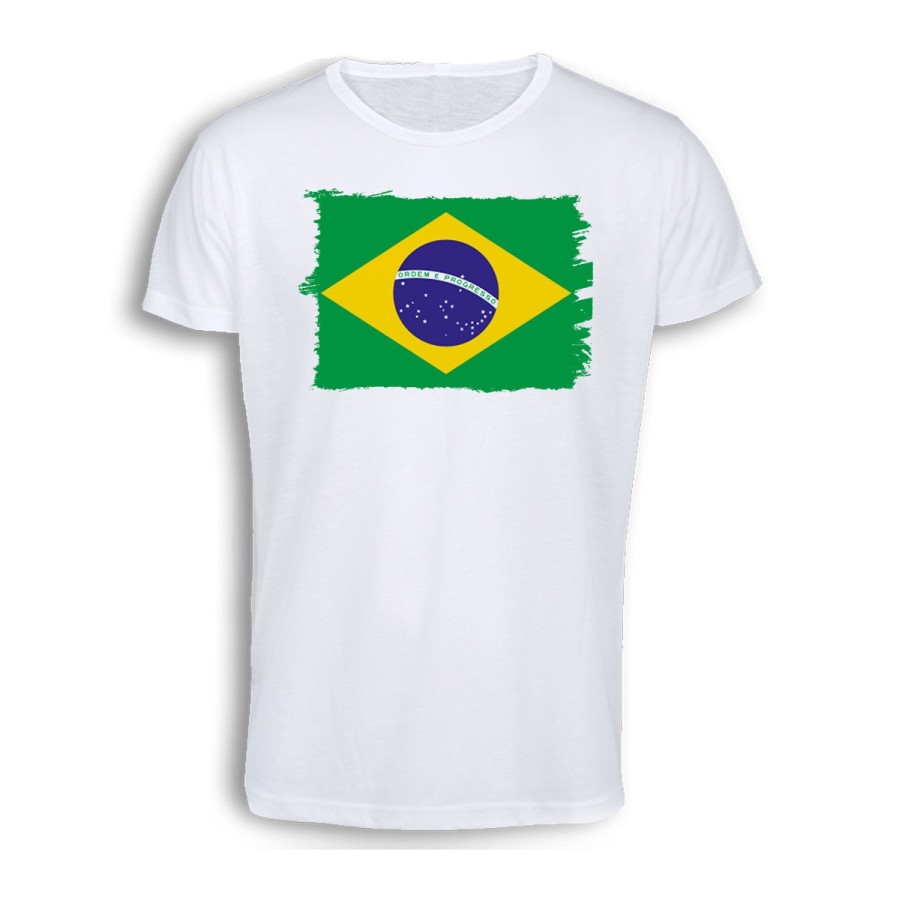 CAMISETA TACTO ALGODÓN bandera brasil pais gobierno brasileño cómoda personalizada