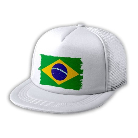 GORRA 5 PANELES REDECILLA TRASERA bandera brasil pais gobierno brasileño estilo rapero